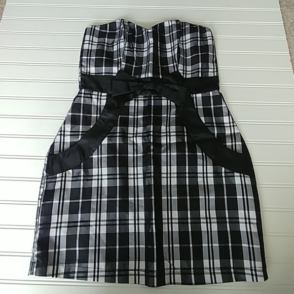 Strapless plaid dress - Picture 1 of 4
